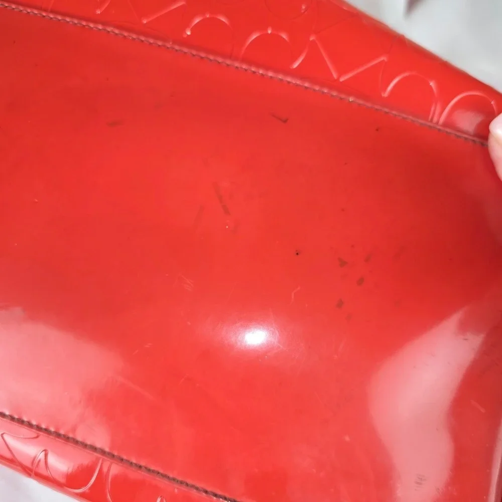 Kate Spade Sophie Red Patent Leather Embossed Heart‎ Tote Bag Project Piece
